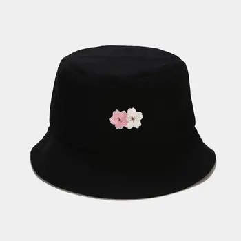 flor de algodão bordado Chapéu de Balde Pescador Chapéu ao ar livre de viagens chapéu de Sol, Boné, Chapéus para Mulheres 197