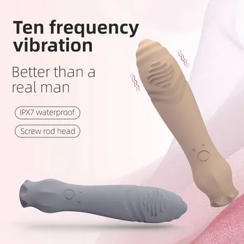 G spot-Vibrador,Máquina de Sexo,De 10 de Frequência de Vibração Potente,Haste de Cabeça Para Preenchimento de Penetração Profunda,sem costura, de Silicone,Macio,Impermeável.