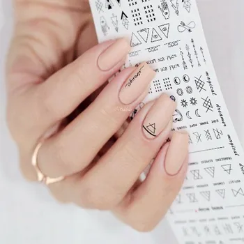 Geométricas DIY prego de unhas de água applique a arte do prego de unhas de transferência de adesivo carta nail art design