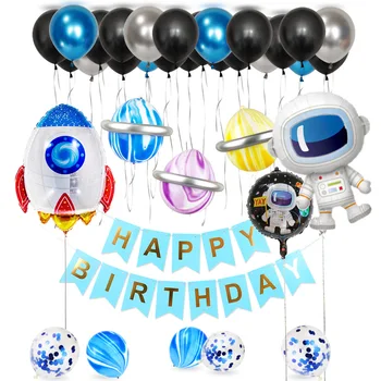 Grande Astronauta Balão Astronauta da Nave Cartoon Sci-fi de Aniversário da Terra de Tema de Festa Decoração de Set
