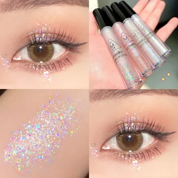 HEALLOR Diamante Glitter Sombra Paleta de Maquiagem Nude Shimmer Líquido Sombra Glitter Pigmento Mineral de Longa Duração Cosméticos