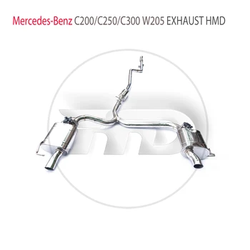 HMD Aço Inoxidável Sistema de Exaustão de Desempenho Catback para a Mercedes Benz C200 C250 C300 W205 1.5 2.0 T T Válvula de Escape