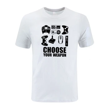 Homens T-Shirt Escolha Sua Arma Gamer Unisex Gráfico de t-shirts para os Homens Comemoração de Aniversário de Presente Engraçado Streetwear Estilo Tops Tee
