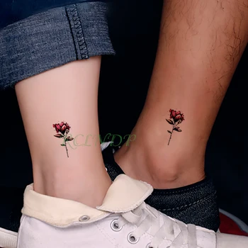 Impermeável Tatuagem Temporária Adesivos Bela Flor Rosa falso Tatto Flash Tatoo Tatouage Mão, Pé de Trás do Braço para a Menina Mulheres Homens