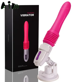 Inserção automática telescópica da arma máquina masturbador feminino vibração estimulação bastão de massagem bomba do pénis na vagina real buceta