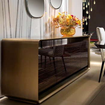 Italiano luz de luxo high-end de jantar, armário de luxo simples chá de gabinete restaurante armário de parede de família armários de aço inoxidável
