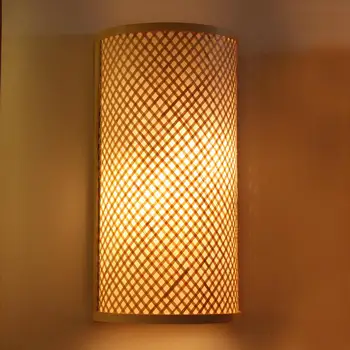 Japonês lâmpadas de Parede de bambu para jardim, casa de banho quarto luzes de parede para a casa do corredor loft industrial de decoração de parede da sala de estar de luz