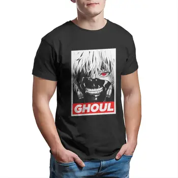Kaneki Ken Tóquio Ghoul T-Shirt para Homens Anime Exclusivo de 100% Algodão T-Shirt Gola Redonda, Manga Curta T-Shirts de Verão Tops