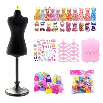 Kawaii Miniatura de 130 Itens/ Monte de Casa de Boneca Acessórios Brinquedos Stand Vestido Para a Barbie DIY Jogo de Vestir o Melhor Presente de Aniversário