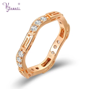 Kfvanfi moda delicado coração de amor em forma de anéis de champanhe cor do ouro anéis de dedo para as mulheres belas jóias do sexo feminino do partido presentes