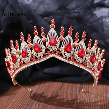 Luxo Cristal Coroa Tiara da Rainha Mulheres Concurso de Beleza do Baile Coroas, Tiaras Cocar de Casamento Cabelo Nupcial Jóias Acessórios SL