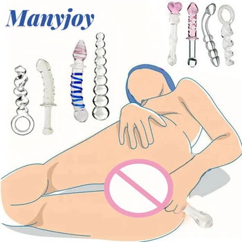 Manyjoy Vibrador de Vidro de Massagem, Varinha G-spot Pênis Masturbação Anal Plug anal para as Mulheres, Sexo Gay, Produtos de Estimulação Adulto do Sexo Brinquedo