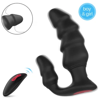 Masculino Massagem De Próstata Vibrador Plug Anal Em Silicone Impermeável Massager Estimulador Bunda Retardar A Ejaculação Adultos Brinquedo Do Sexo Para Homens