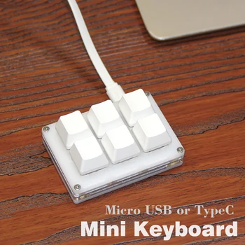 Mini 6key Outemu Hotswap Teclado Micro USB TIPO de Programação C OSU Macro de Teclado Desenho Photoshop Teclado Teclado Mecânico