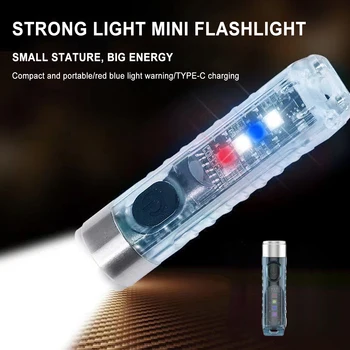 Mini Lanterna elétrica do DIODO emissor de Exterior Luz Brilhante USB Portátil Recarregável da Emergência, Luz de Aviso de Lanterna Eléctrica de Caça Camping Ferramentas