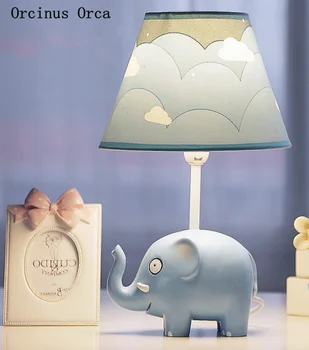 Moderno, criativo, bonito pequeno elefante luminária de mesa estudo de quarto de cabeceira lâmpada de desenhos animados led óculos de protecção decorativa lâmpada de mesa