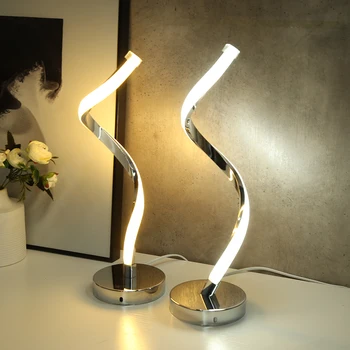 Moderno e Minimalista LED Lâmpada de Tabela Para o Quarto de Cabeceira Acrílico Lâmpada de Mesa de Luz de Leitura LED Espiral de Luz de Iluminação Home