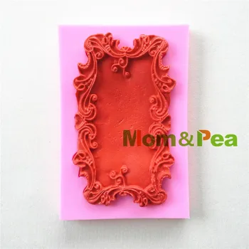 Mom&Pea 0917 Frete Grátis Espelho em Forma de Molde de Silicone, a Decoração do Bolo Fondant de Bolo 3D Molde de qualidade Alimentar