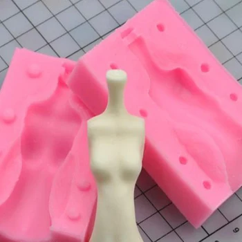 Mulher nua de Corpo das Mulheres em Forma de Modelo de Molde de Silicone 3D Fondant Ferramenta Para Manequim Artesanal DIY Chocolate Cozimento de Decoração do Molde