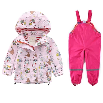 Novas roupas para crianças de meninas casacos para crianças blusão de primavera e outono, bebê grande para crianças casaco com capuz + calça