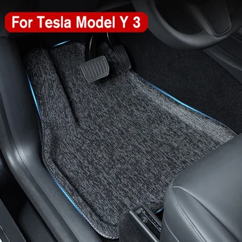 Novos Tapetes 3D apoio de Pé Para o Tesla Model 3 Y 2021 2022 Personalizado Waterproof Tapete antiderrapante Piso Revestimentos Rodeado Tapetes