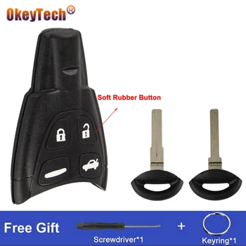 Okeytech 4 Botões Sem Fob Carro de Controle Remoto Inteligente-Chave do Caso Shell Para SAAB 93 95 9-3 9-5 WF Sem Lâmina de Borracha Macia Botão