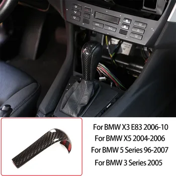 Para a BMW 3 5 série/X3/X5 1 Pcs Real de Fibra de Carbono de Carro do Centro de Console Shift Capa Patch de Acessórios de decoração de Modificação de Carro