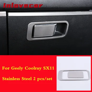 Para Geely Coolray SX11 2018-2020 Luva caixa de Interruptor de guarnição de Carro capa maçaneta da porta interior com estilo de quadro de decoração, acessórios 2pcs