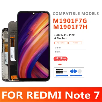 Para Xiaomi Redmi Nota 7 Fronteira Com Visor LCD Touch Screen Digitalizador Assembly Para Redmi M1901F7G M1901F7H LCD substituição de Peças