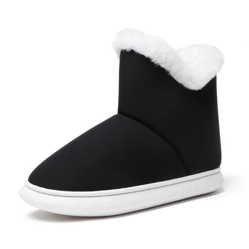Plano de Fundo de Botas de Neve de Mulheres de Baixo Casual de Inverno Lindo Sapatos Quentes de Mulheres de Cabeça Redonda Botas Antiderrapantes 2021 Novos Sapatos de Inverno