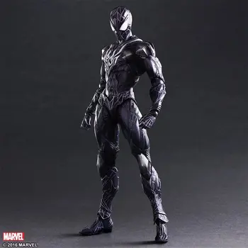 PLAY ARTS 27cm Negro do Homem Aranha Escuridão homem-Aranha Figura de Ação do Modelo de Brinquedos