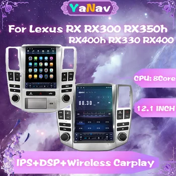 Por Lexus RX RX300 RX330 RX350 RX400h Para Toyota Harrier 2002-2008 8-Core Android 11 128G auto-Rádio de Navegação GPS Multimídia