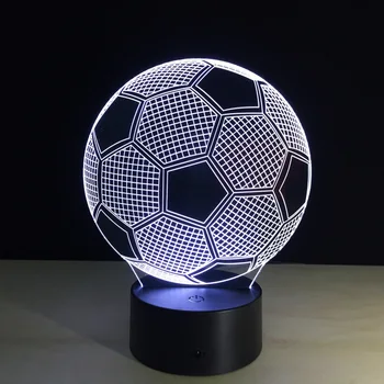 Promoção 3D USB CONDUZIU a Luz da Noite Novidade Lâmpada de Mesa Interruptor do Toque do abajur Luminaria Presente de Natal Kitap foodball