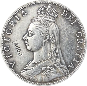 Reino UNIDO 1891 1 Florin - Victoria 2º retrato de cópia de moedas