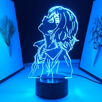 Remoto de Anime de Tóquio Ghoul Juuzou Suzuya 3D Lâmpada para Arrefecer o Presente de Aniversário Decoração do Quarto do Nightlight Mangá Tokyo Vampiro da Noite do DIODO emissor de Luz