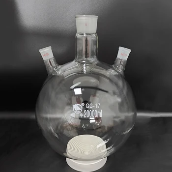 SHUNIU Três-de-pescoço-frasco de forma oblíqua,com três pescoços padrão de moagem boca 20000mL,Meio comum 55/50,lateral conjunta 34/35