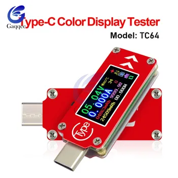 TC64 QC2.0 QC3.0 Tipo-C cor LCD USB Voltímetro Amperímetro Tensão de Corrente do Medidor Multímetro Carregador de Bateria do Banco do Poder de USB Tester