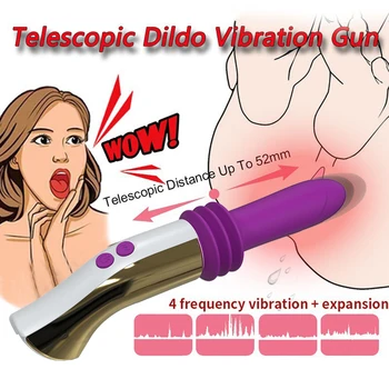 Telescópico Vibrador Vibrador Máquina de Sexo Feminino Masturbação Brinquedos Sexuais Para a Mulher de Carga USB Vibrador ponto G Adulto do Sexo de produtos