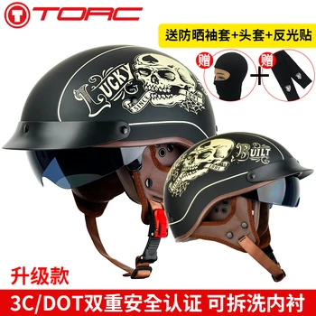TORC T55 de alta qualidade ABS retro clássico interno viseira de sol 1/2 capacete, Para Harley cruzeiro de lazer moto capacete de proteção