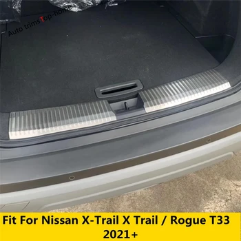 Traseira Do Tronco Bumper Protetor De Pé Placa Soleira Da Porta Capa Protetor Para Nissan X-Trail X Trail / Rogue T33 2021 -2023 Acessórios De Aço