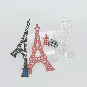 Triângulo de torre a torre Eiffel, a lâmpada de parede de corte faca de metal molde, decoração de escultura, página de recados, álbum de fotos