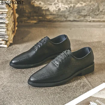 Vestido preto Sapatos de Mens Moda Oxford Festa de Sapatos para Homens 2022 Luxo Designer de Sapatos de Homens de Alta Qualidade Sapato Social Masculino