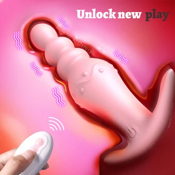 Vibrador de Silicone Plug anal para Homens Massageador de Próstata Masturbadores Mulher Gay Vibrador de Controle Remoto Anal Treinador Brinquedos do Sexo Masculino
