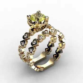Vintage Feminino Promessa conjuntos de anel Cor de Prata Bijou AAAAA cz instrução Banda de Casamento de Anéis para as mulheres, Festa Nupcial Jóias