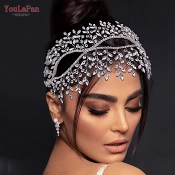 YouLaPan HP477 Cristal Cabeça de Noiva para o Casamento, Acessórios de Cabelo da Princesa Capacete Artesanal Noivas Cocar Mulher Headwear