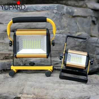 YUPARD 100W de potência de 50W da inundação de luz de Holofote Refletor Brilho LED lanterna acampando ao ar livre 18650 recarregável carregador de bateria